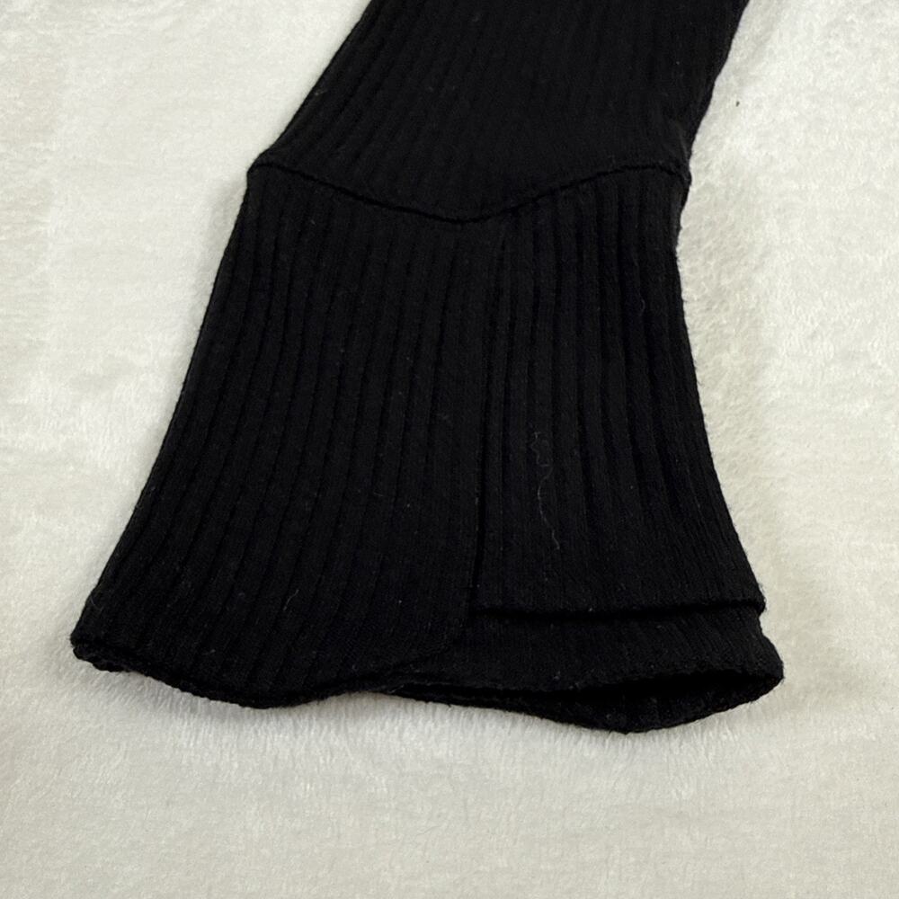 Athleta Harmony Pose Wrap M Black Ribbed Hooded Cardigan Open Front Thumbholes - Picture 14 of 15